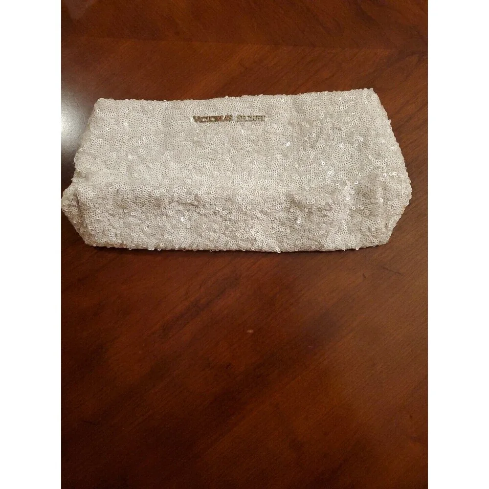 Victoria's Secret Limited Edition White Sequin Toilet Bag/Purse